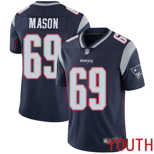 New England Patriots Football #69 Vapor Untouchable Limited Navy Blue Youth Shaq Mason Home NFL Jersey
